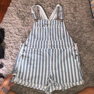 AE striped overalls